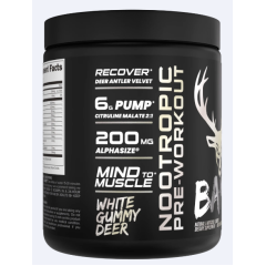 BUCKED UP, BAMF, PREMIUM ноотропный предтренировочный комплекс, вкус White gummy deer (Белый мармелад в форме оленей), 358 г (30 порций)