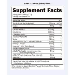 BUCKED UP, BAMF, PREMIUM ноотропный предтренировочный комплекс, вкус White gummy deer (Белый мармелад в форме оленей), 358 г (30 порций)