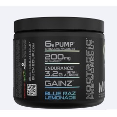 BUCKED UP, Woke AF, PREMIUM Pre-Workout, Ноотропный предтренировочный комплекс, вкус Blue Raz Lemonade (Лимонад из голубой малины), 244 г (20 порций)