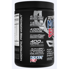 BUCKED UP, Mother Bucker PREMIUM Pre-Workout, усиленный предтренировочный комплекс, вкус Rocket Pop (Голубая малина, лайм, вишня), 394 г (20 порций)