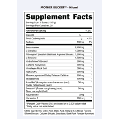 BUCKED UP, Mother Bucker PREMIUM Pre-Workout, усиленный предтренировочный комплекс, вкус Miami (Клубника, манго, ананас), 394 г (20 порций)