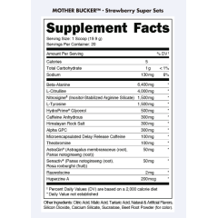 BUCKED UP, Mother Bucker PREMIUM Pre-Workout, усиленный предтренировочный комплекс, вкус Strawberry super sets (Клубника), 394 г (20 порций)
