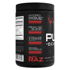 BUCKED UP, PREMIUM PUMP-OCALYPSE, пампинговый предтренировочный комплекс вкус Blood Raz (Красная малина), 360 г (30 порций)